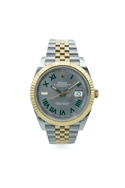 Rolex Datejust 41 Slate Green Roman Dial on Jubilee 126333 Card 2020