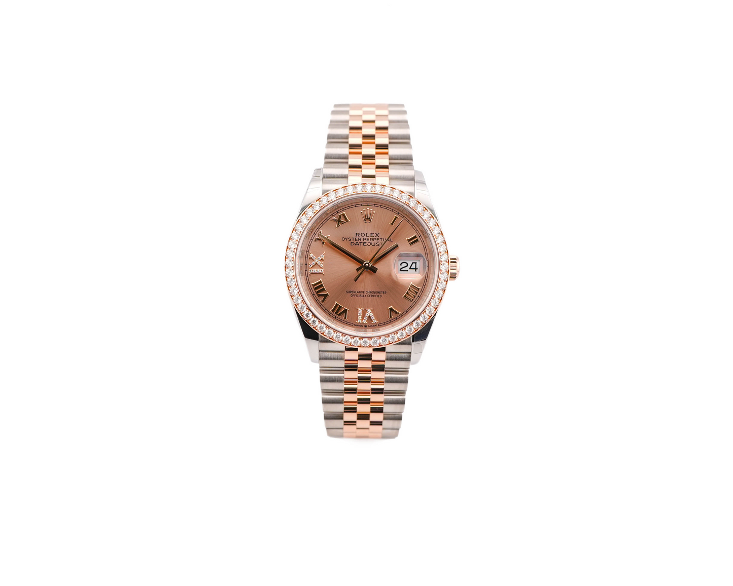 Rolex Datejust Rose Roman Dial on Jubilee 126281 Complete 2025