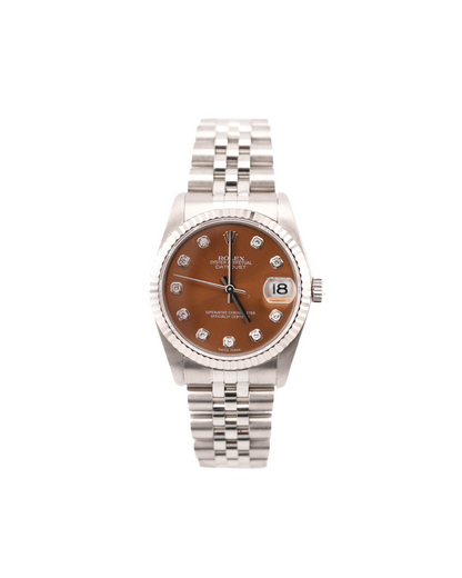 Rolex Datejust 31 Brown Diamond Dial Dial on Stainless Steel & White Gold 78274 Papers 2005