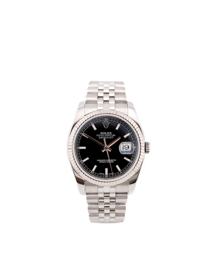 Rolex Datejust Black Dial on Jubilee 116234 Card 2016