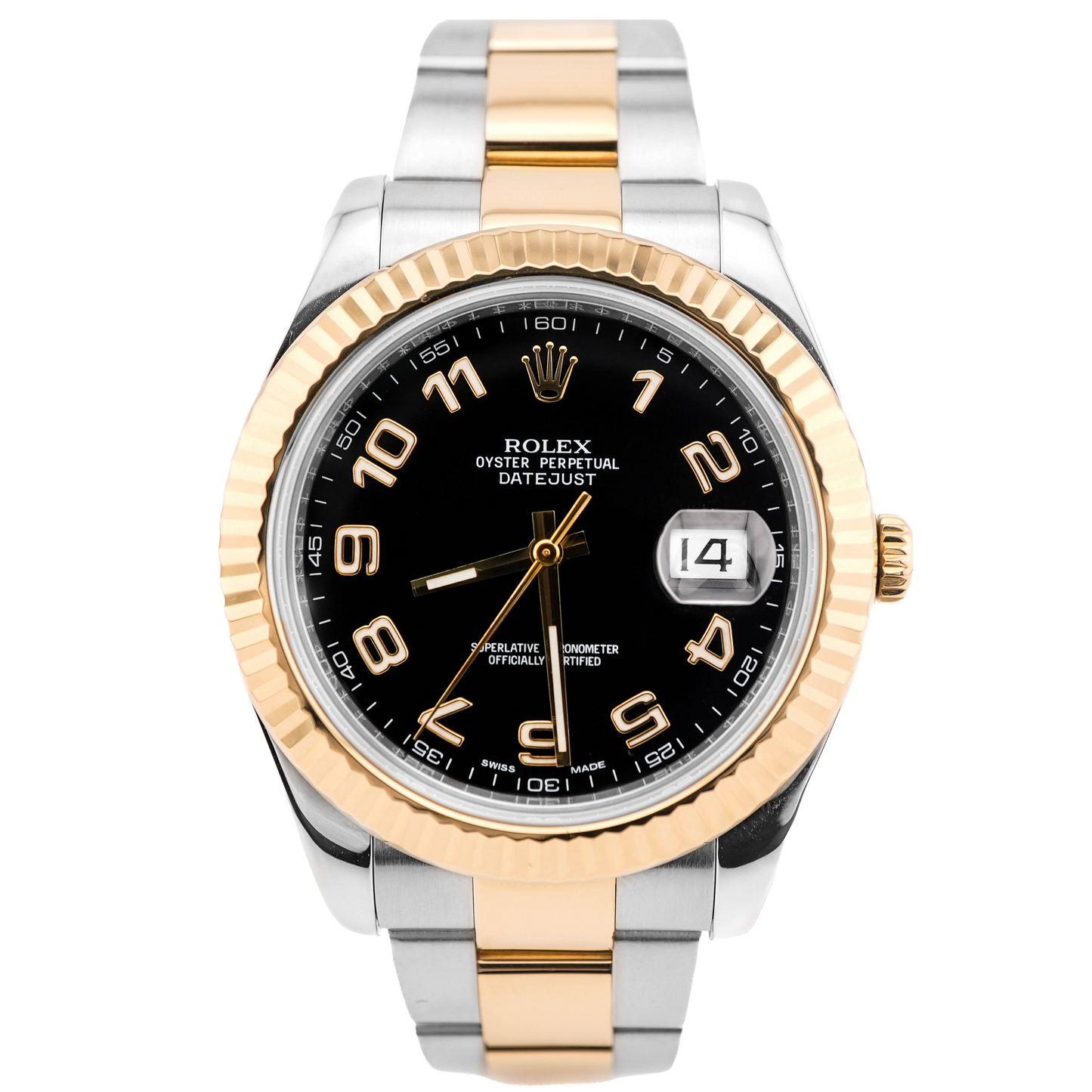 Rolex Datejust II Black Arabic Dial on Oyster 116333 Card 2013