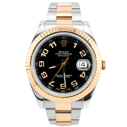 Rolex Datejust II Black Arabic Dial on Oyster 116333 Card 2013