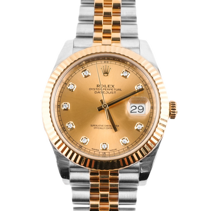 Rolex Datejust 41 Champagne Diamond Dial on Jubilee 126333 Card 2018