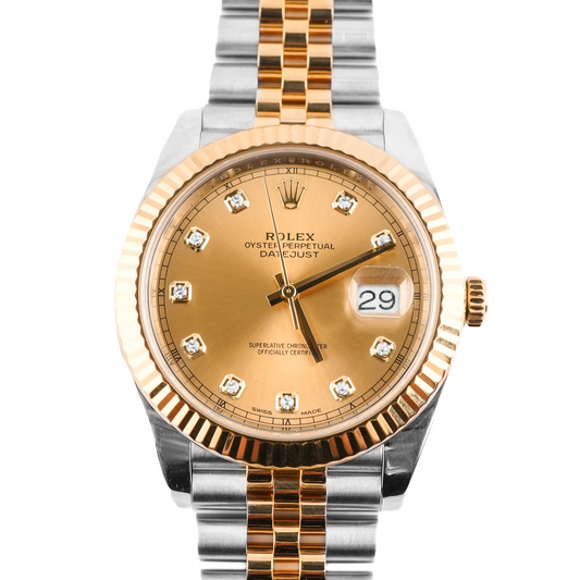 Rolex Datejust 41 Champagne Diamond Dial on Jubilee 126333 Card 2018