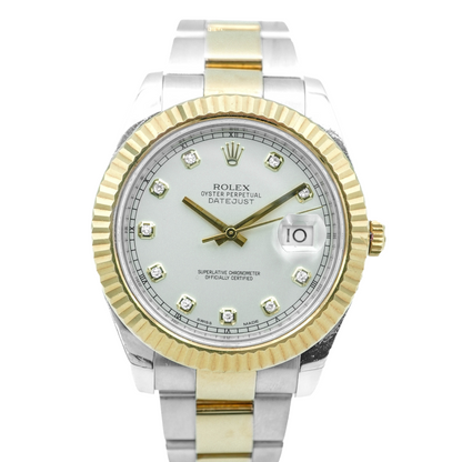 Rolex Datejust II Ivory Diamond Dial on Oyster 116333 Card 2015
