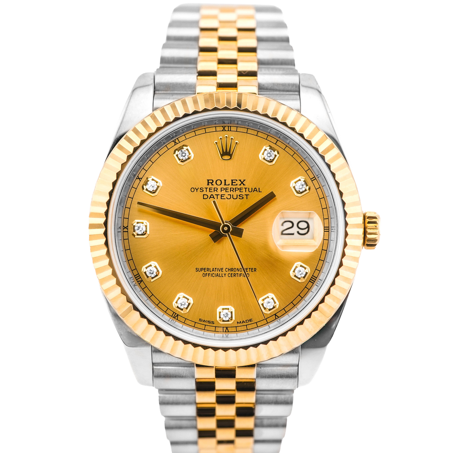 Rolex Datejust 41 Champagne Diamond Dial on Jubilee 126333 Card 2016