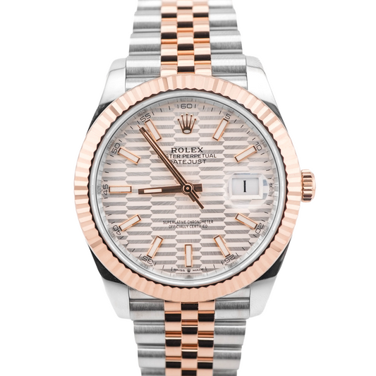 Rolex Datejust 41 Silver Fluted Motif Index Dial on Jubilee 126331 Card 2024