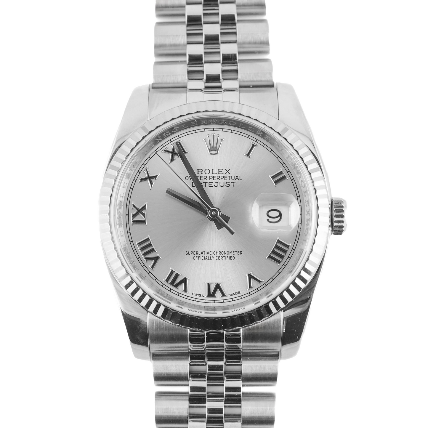 Rolex Datejust 36 Silver Roman Dial on Jubilee 116234 Card 2017