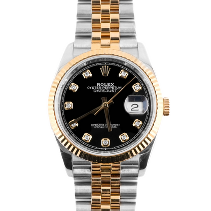 Rolex Datejust 36 Black Diamond Dial on Jubilee 126233 Complete 2020