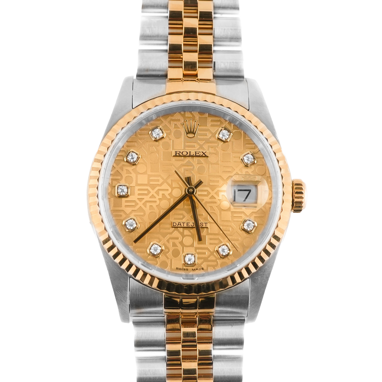 Rolex Datejust 36 Champagne Jubilee Diamond Dial Dial on Jubilee 16233 Papers 2001