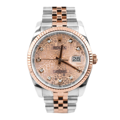 Rolex Datejust Pink Jubilee Diamond Dial on Jubilee 116231 Card 2009