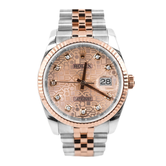 Rolex Datejust Pink Jubilee Diamond Dial on Jubilee 116231 Card 2009