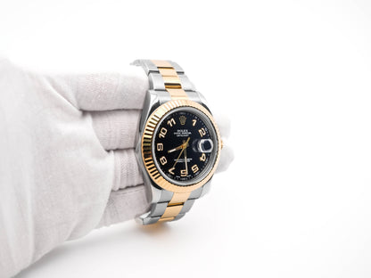 Rolex Datejust II Black Arabic Dial on Oyster 116333 Card 2013