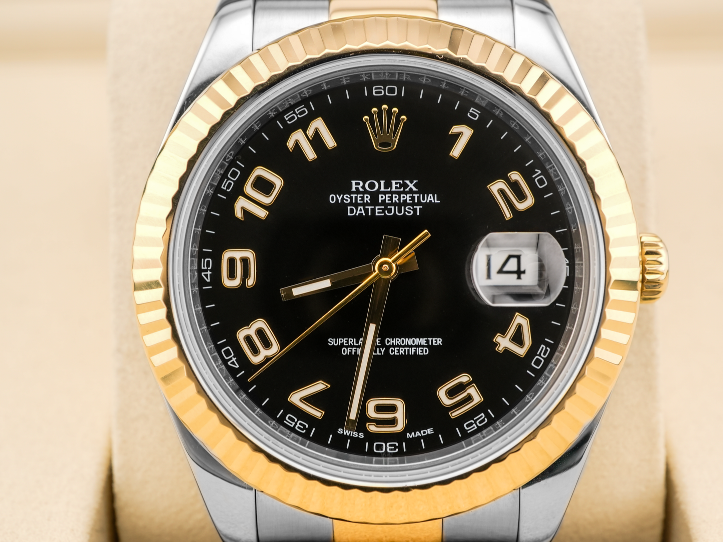 Rolex Datejust II Black Arabic Dial on Oyster 116333 Card 2013
