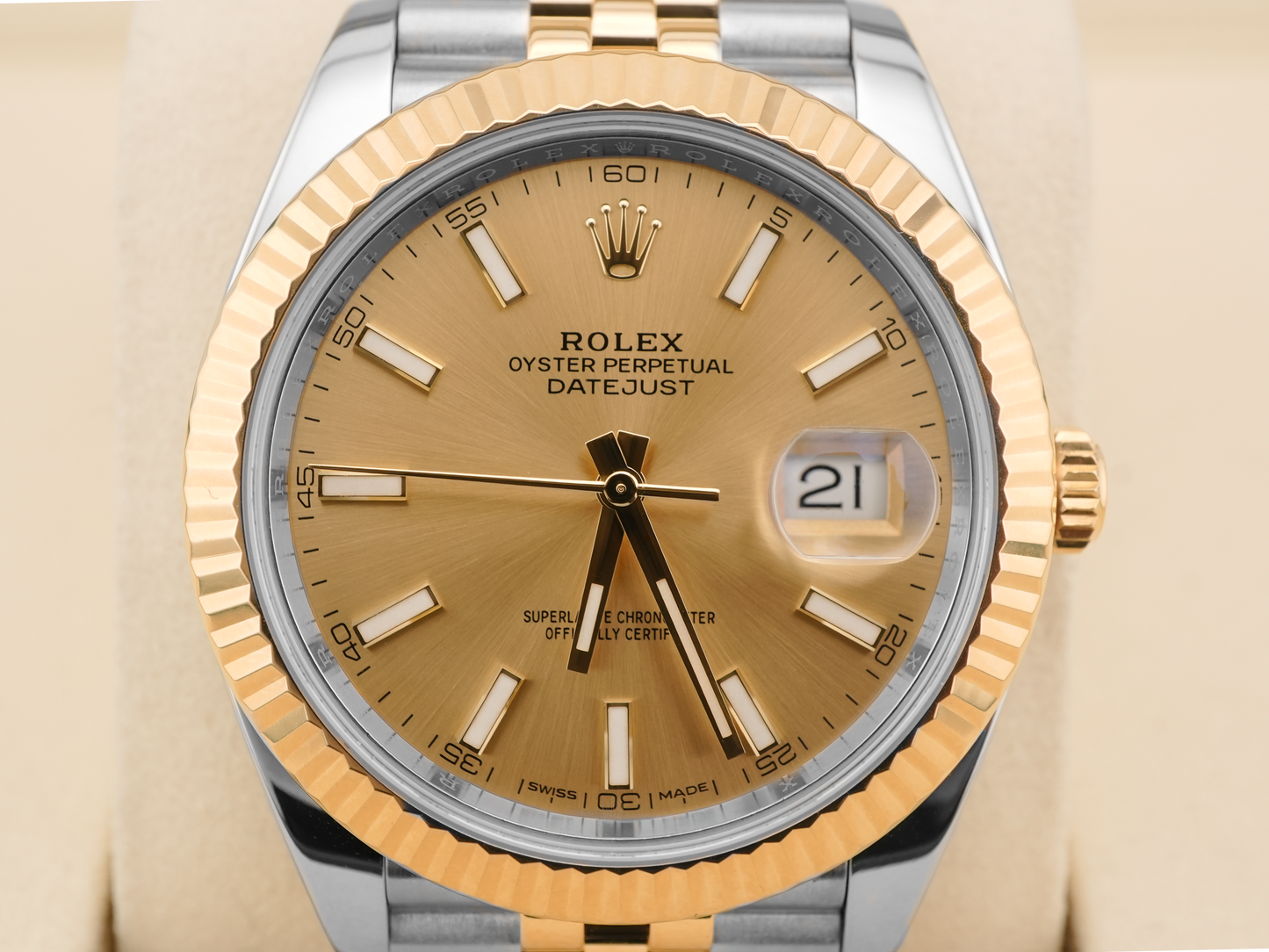 Rolex Datejust 41 Champagne Index Dial on Jubilee 126333 Card 2018