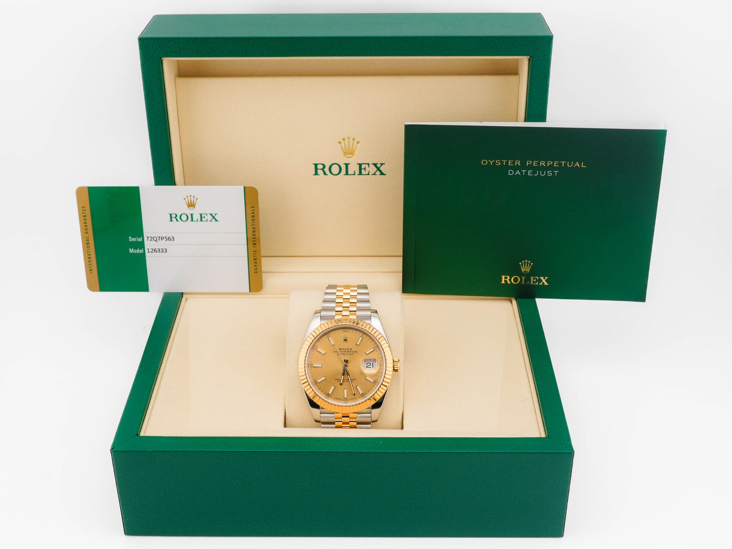 Rolex Datejust 41 Champagne Index Dial on Jubilee 126333 Card 2018
