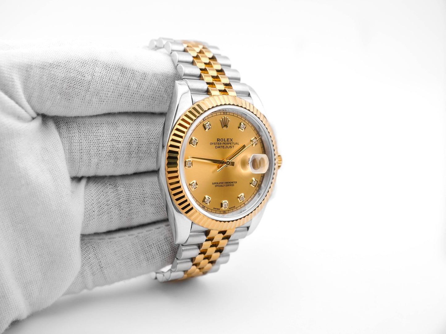 Rolex Datejust 41 Champagne Diamond Dial on Jubilee 126333 Card 2016