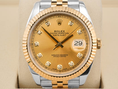 Rolex Datejust 41 Champagne Diamond Dial on Jubilee 126333 Card 2016