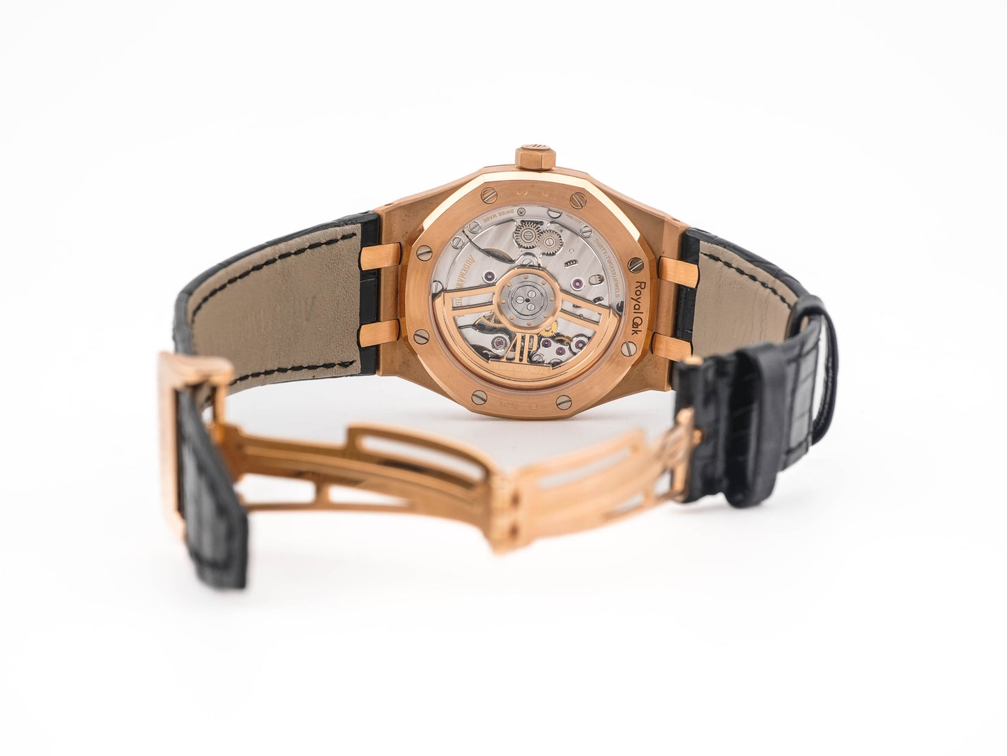 Audemars Piguet Royal Oak Black Dial on Leather Strap 15500OR.OO.D002CR.01 Complete 2019