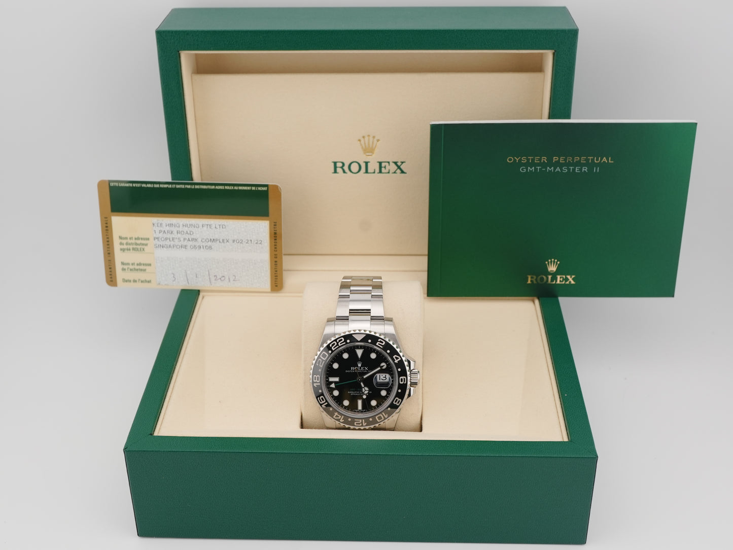 Rolex GMT-Master II Black Dial on Oyster 116710LN Card 2012