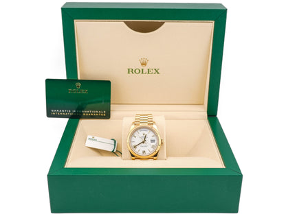 Rolex Day-Date 40 White Bevelled Roman Dial on President 228238 Card 2023