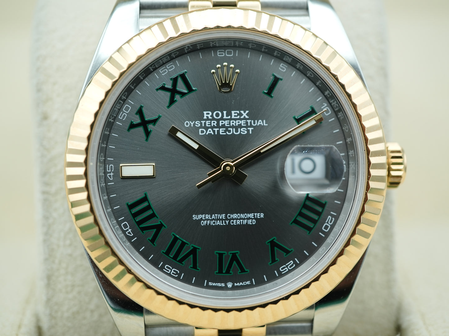Rolex Datejust 41 Slate Green Roman Dial on Jubilee 126333 Card 2020