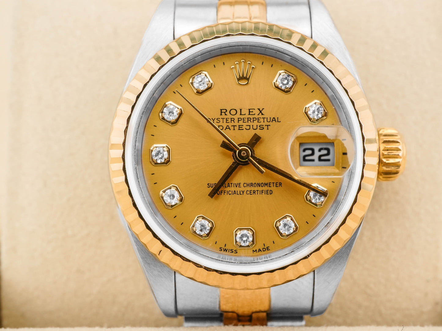 Rolex Datejust Lady Champagne Diamond Dial on Jubilee 79173 Papers 1999