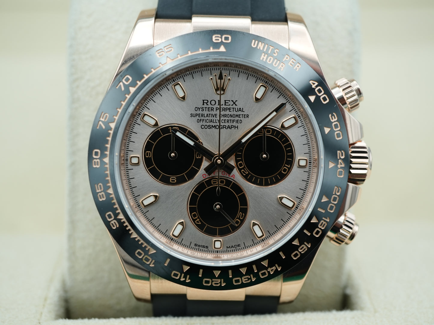 Rolex Daytona Pink Index Dial on Oysterflex 116515LN Complete 2022