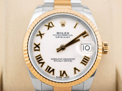 Rolex Datejust 31 White Roman Dial on Oyster 178273 Card 2018