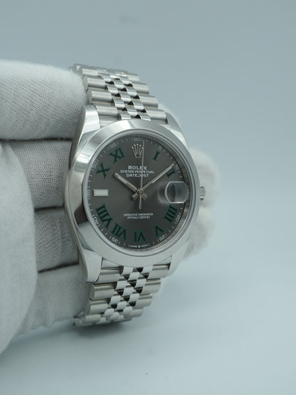 Rolex Datejust 41 Slate Green Roman Dial on Jubilee 126300 Card 2022