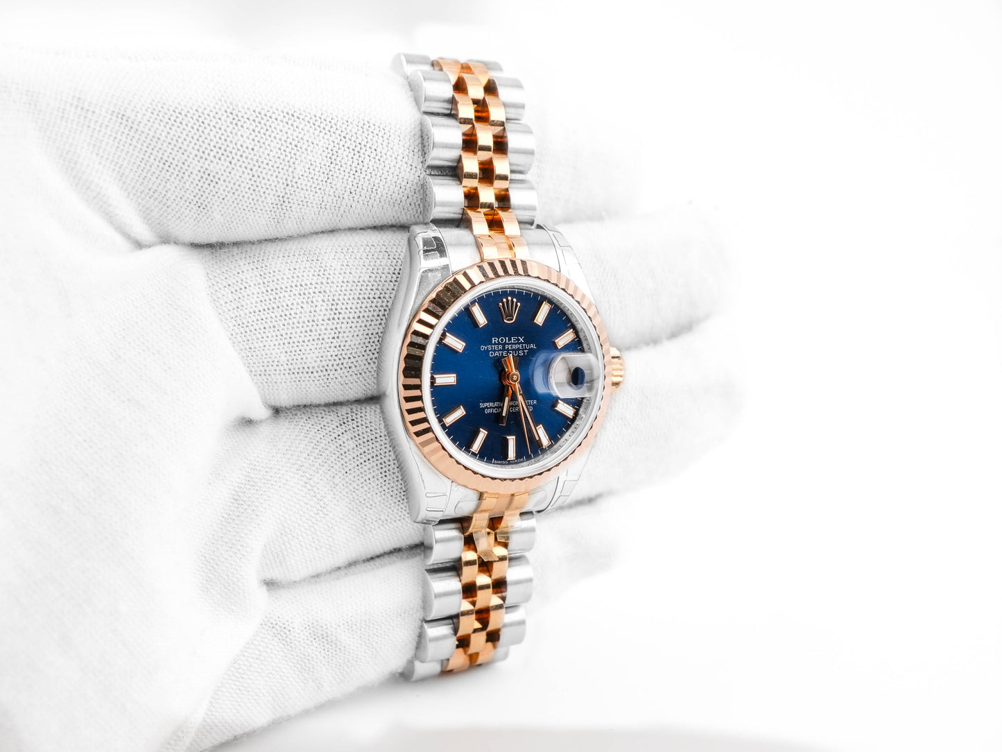 Rolex Datejust Lady Blue Stick Dial on Jubilee 179171 Card 2010