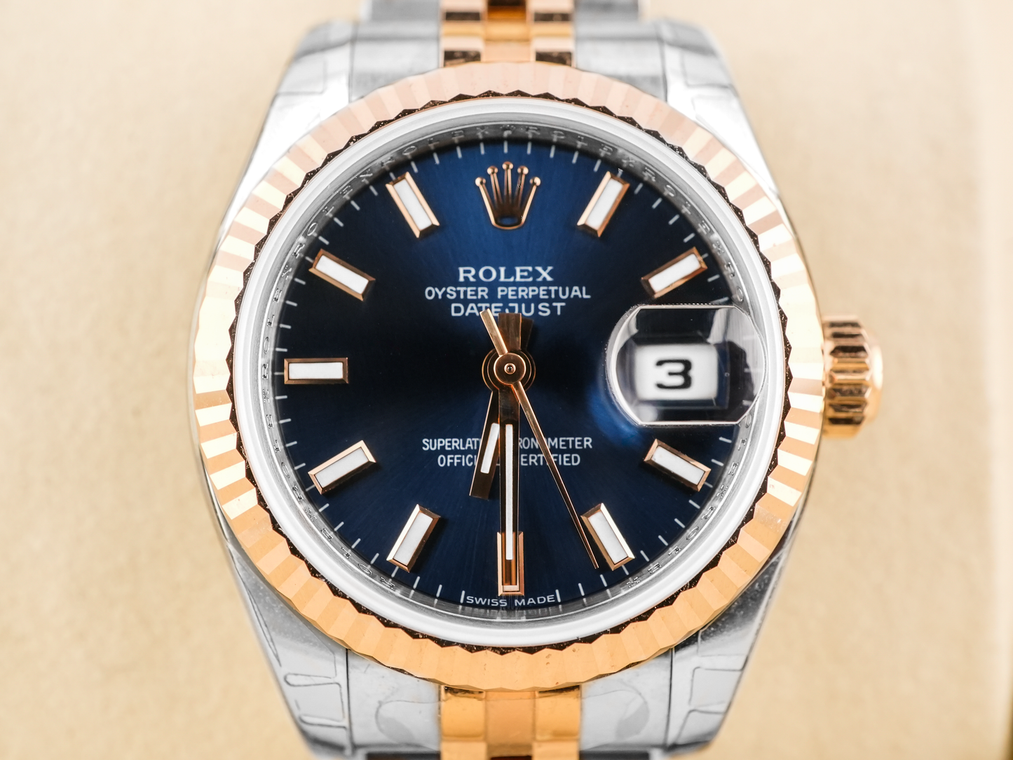 Rolex Datejust Lady Blue Stick Dial on Jubilee 179171 Card 2010