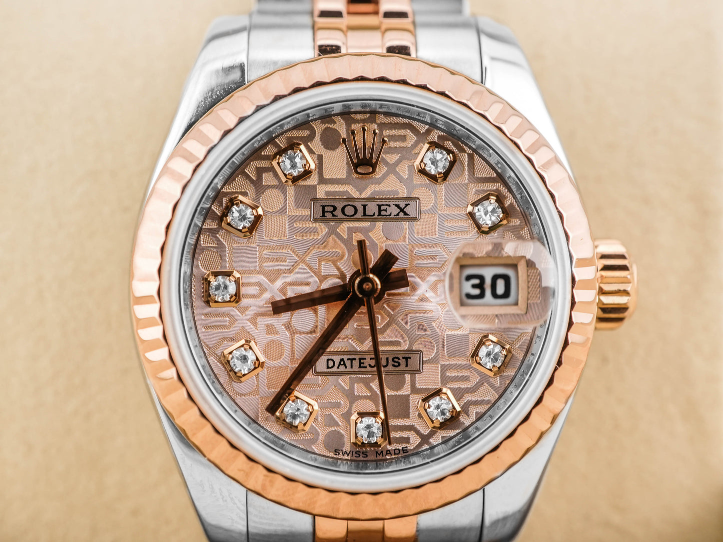 Rolex Datejust Lady Pink Jubilee Diamond Dial on Jubilee 179171 Card 2009