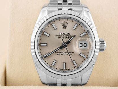 Rolex Datejust Lady Silver Stick Dial on Jubilee 179174 Card 2015