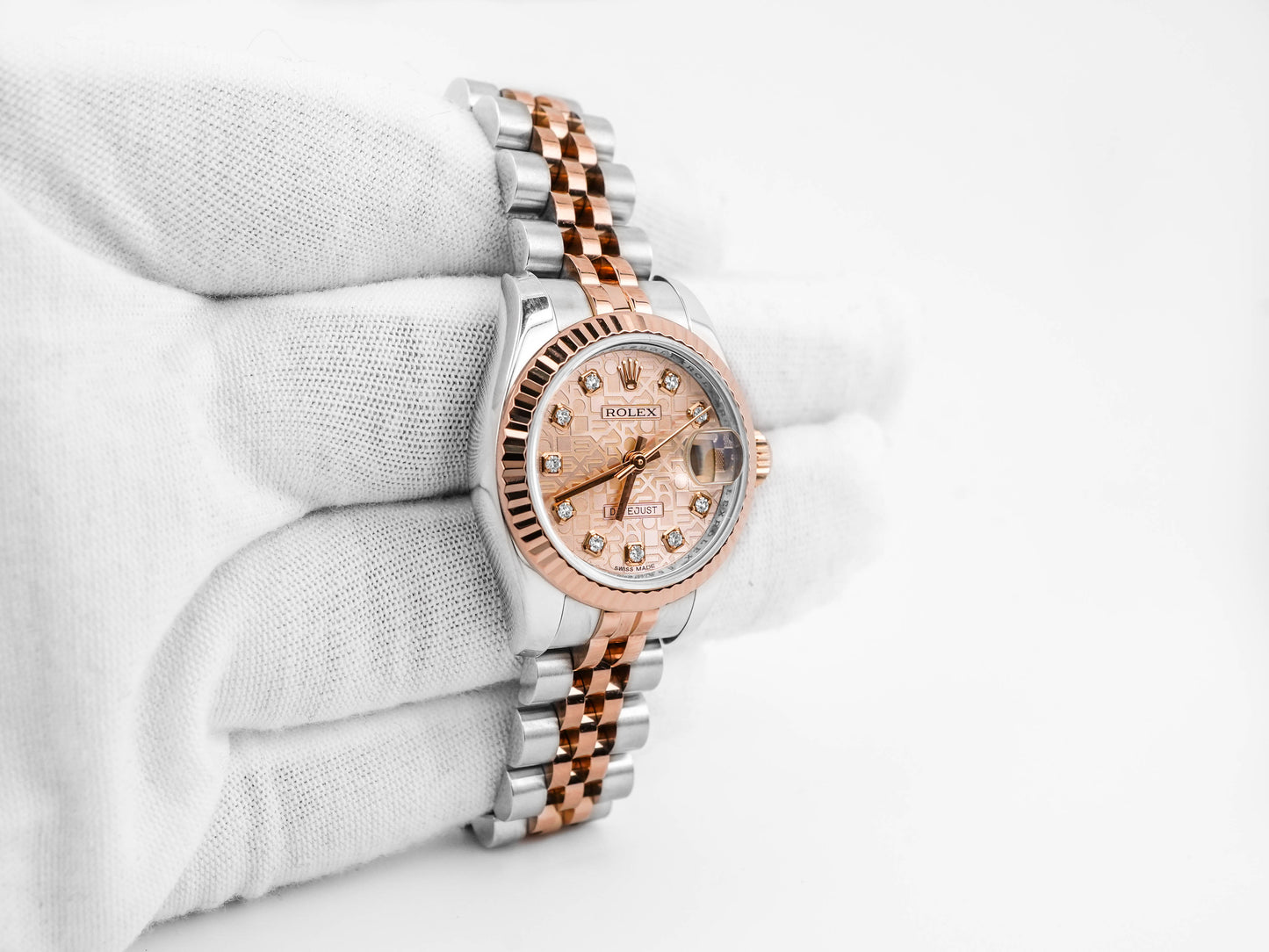 Rolex Datejust Lady Jubilee Pink Diamond Dial on Jubilee 179171 Papers 2014