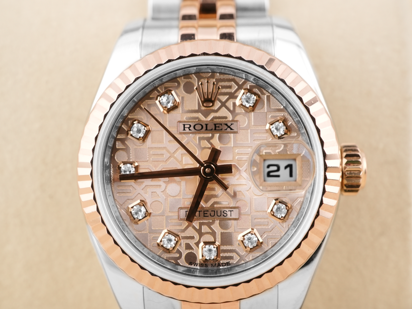 Rolex Datejust Lady Jubilee Pink Diamond Dial on Jubilee 179171 Papers 2014