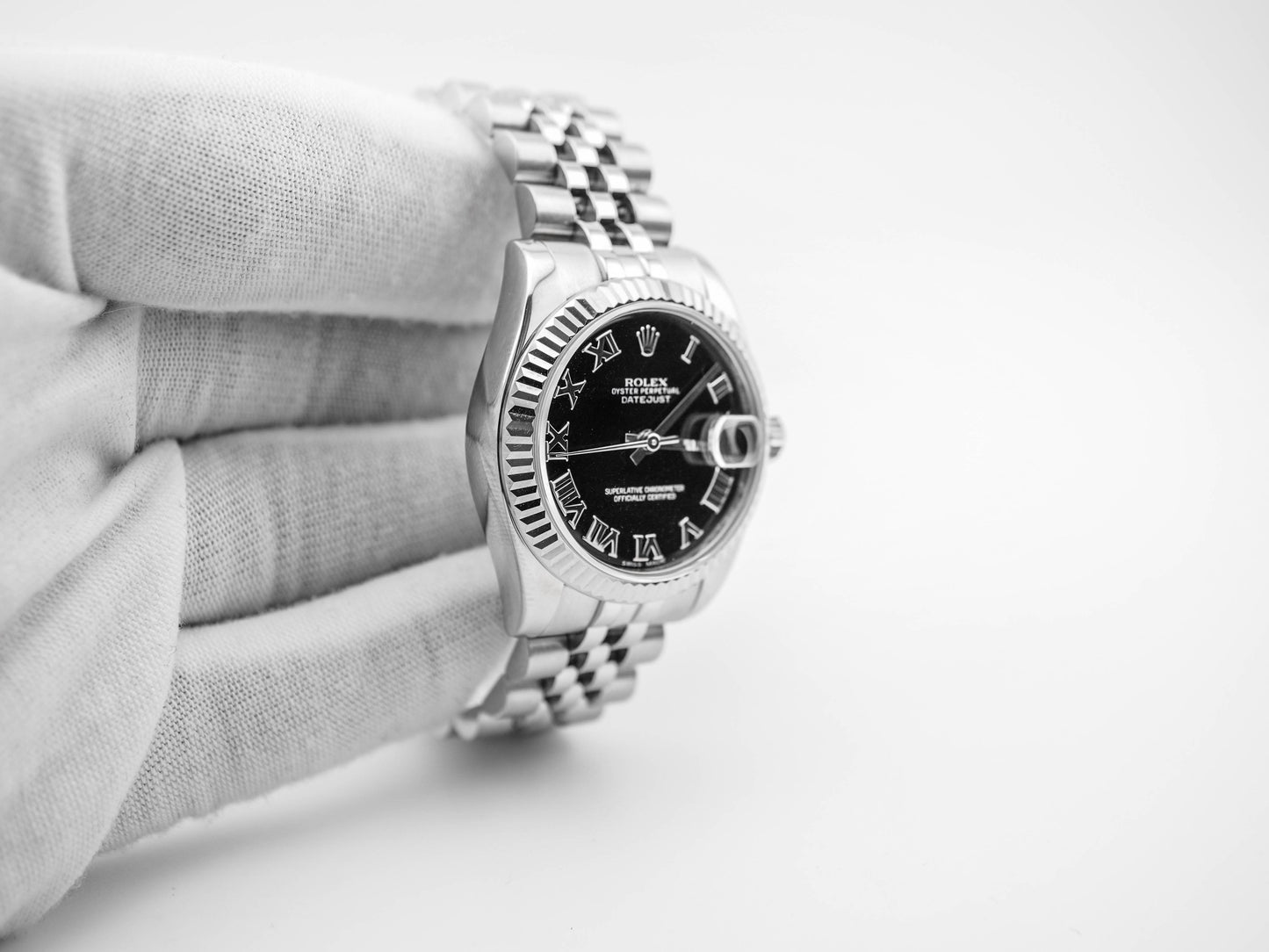 Rolex Datejust 31 Black Roman Dial on Oyster 178274 Card 2015