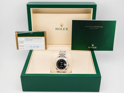 Rolex Datejust 31 Black Roman Dial on Oyster 178274 Card 2015