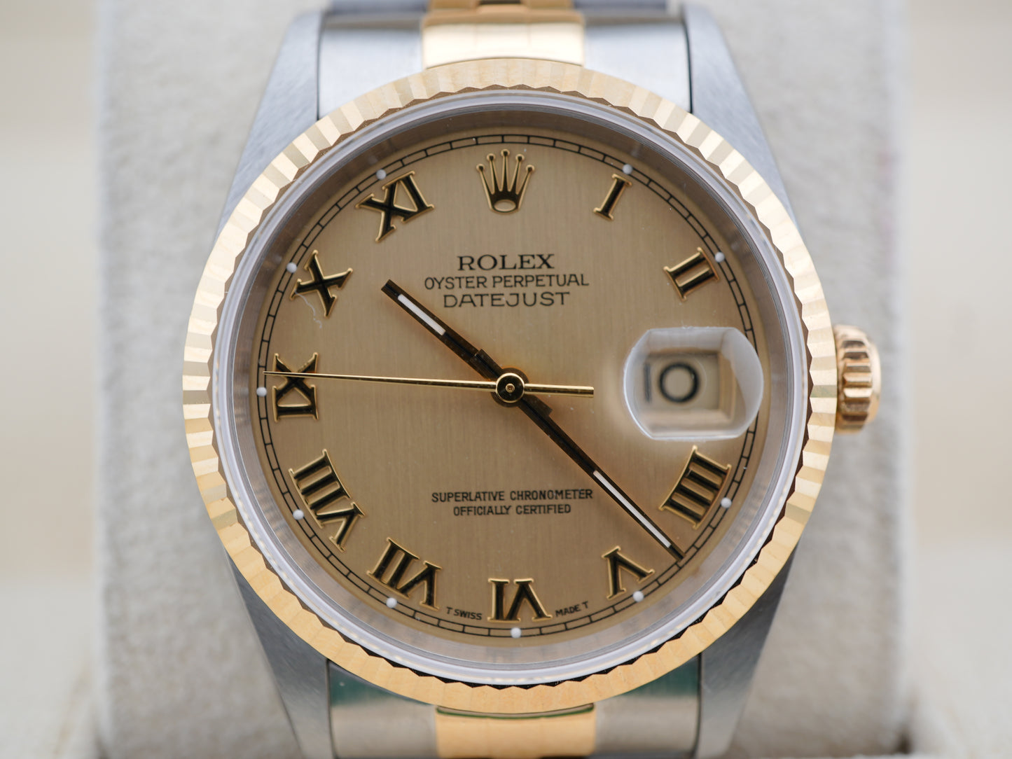 Rolex Datejust Champagne Roman Dial on Jubilee 16233 Papers 1996