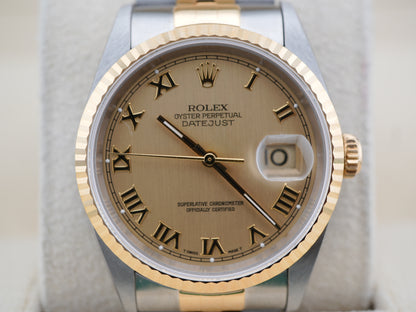 Rolex Datejust Champagne Roman Dial on Jubilee 16233 Papers 1996