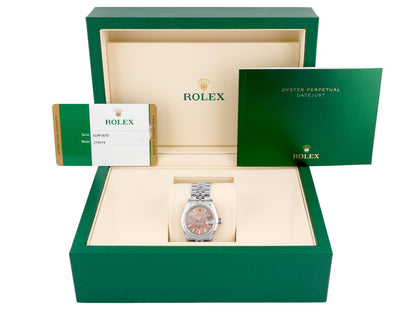 Rolex Datejust Lady Pink Index Dial on Jubilee 279174 Card 2017