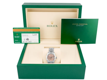 Rolex Datejust Lady Pink Index Dial on Jubilee 279174 Card 2017