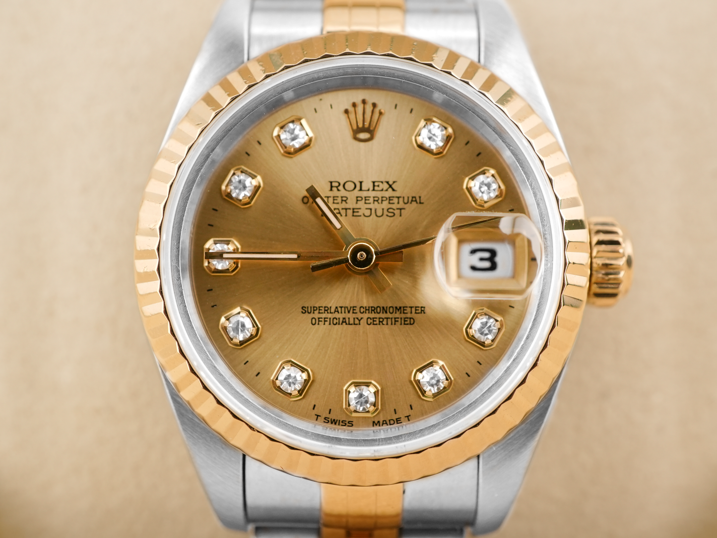 Rolex Datejust Lady Champagne Diamond Dial on Jubilee 69173 Papers 1994