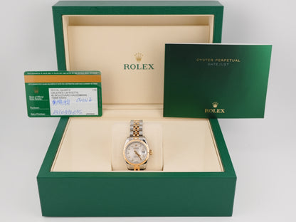 Rolex Datejust Lady Silver Jubilee Diamond Dial on Jubilee 179173 Card 2015