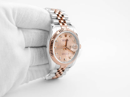 Rolex Datejust Pink Jubilee Diamond Dial on Jubilee 116231 Card 2009
