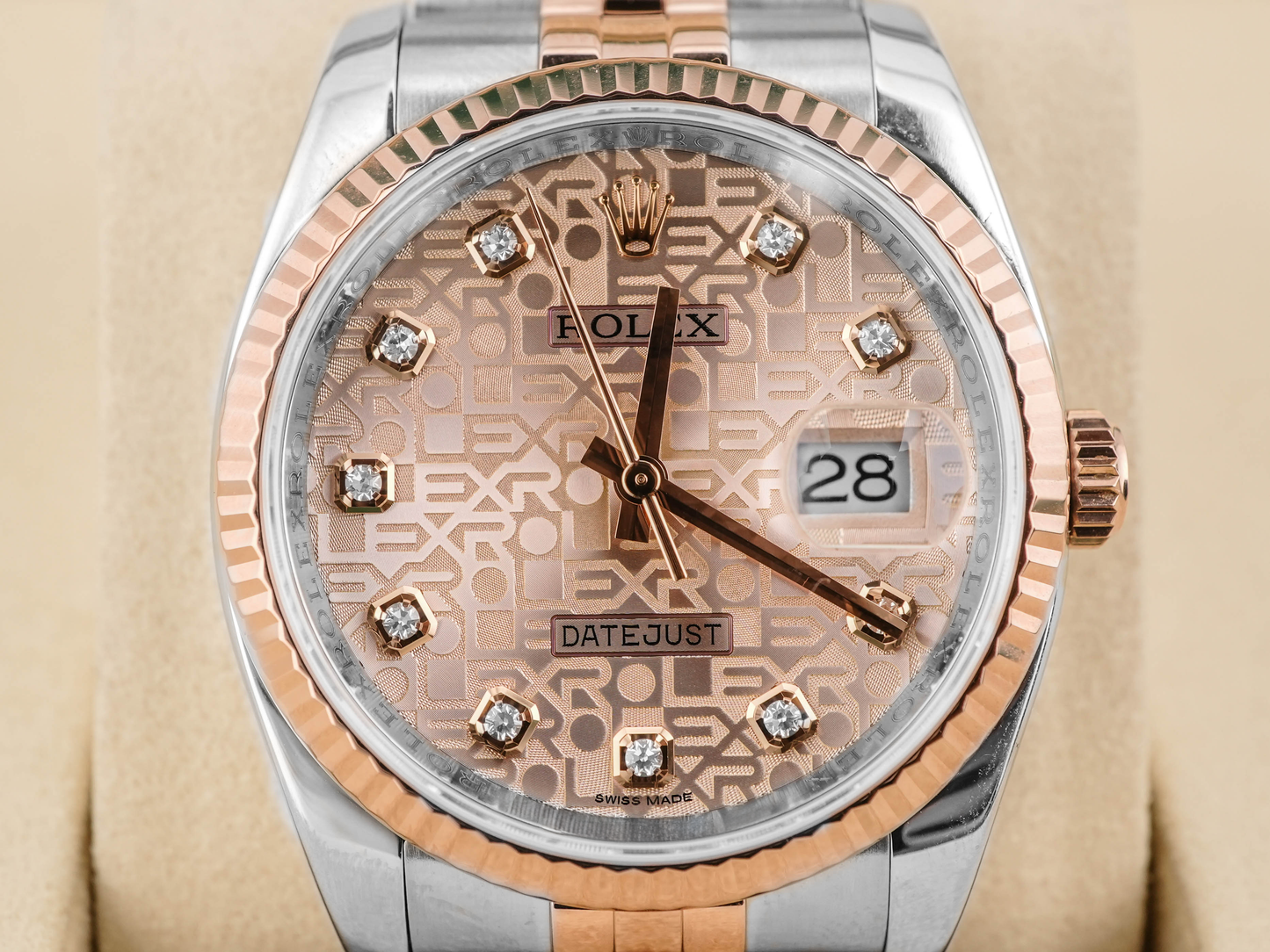 Rolex Datejust Pink Jubilee Diamond Dial on Jubilee 116231 Card 2009