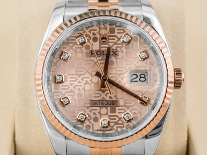 Rolex Datejust Pink Jubilee Diamond Dial on Jubilee 116231 Card 2009