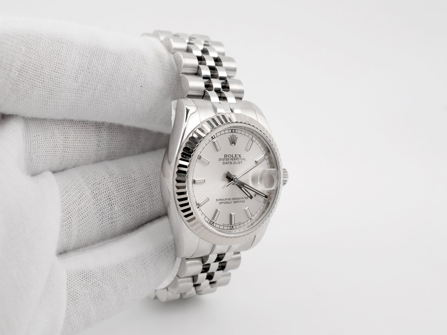 Rolex Datejust 31 Silver Stick Dial on Jubilee 178274 Card 2010