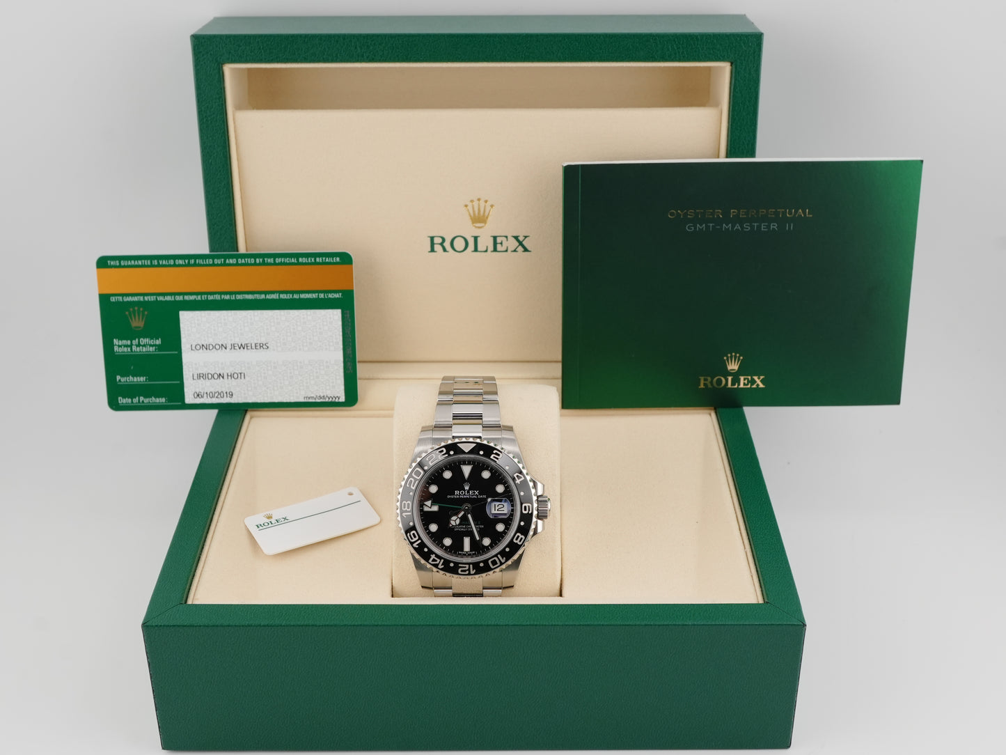 Rolex GMT-Master II Black Dial on Oyster 116710LN Complete 2019