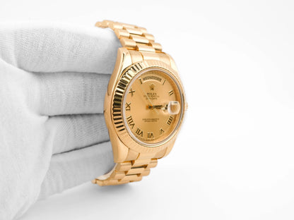 Rolex Day-Date II 41MM Champagne Roman Dial on President 218238 Card 2013